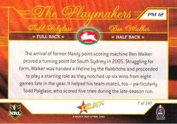 2005 Select Power - Playmakers #PM12 Todd Polglase / Ben Walker Back